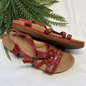 Red Leater Born sandals